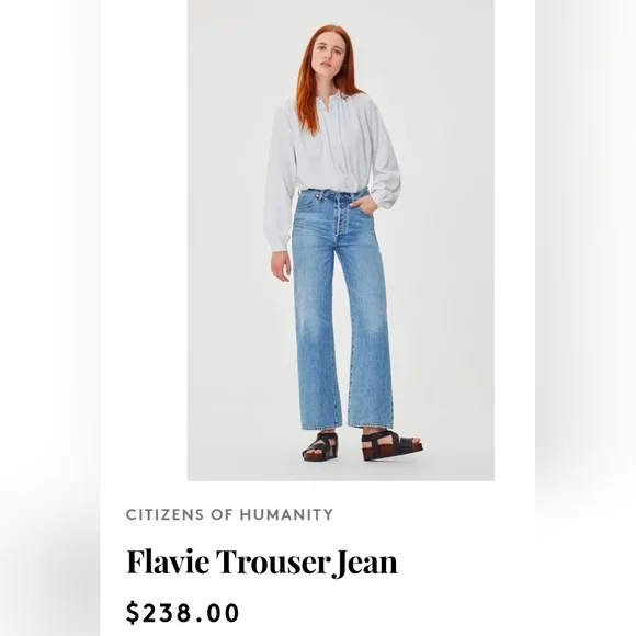 Citizens of Humanity Flavie Blue Rose High-Rise Wide-Leg Button Fly Size 29 - Picture 6 of 15